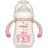 Bebedor 99322 Pembe Desenli 125 ml Geniş Ağızlı Kulplu PP Biberon