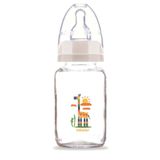 Bebedor Desenli Cam Biberon 125ml, Şeffaf, Zürafa Deseni