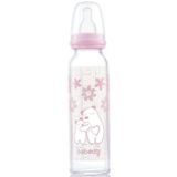 Bebedor Isıya Direnç Dayanıklı Cam Biberon 250ml, Pembe