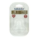 Bebedor Natural Geniş Ağız Biberon Emziği +6 Ay, Silikon, Orta Akış