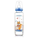 Bebedor Perfect sevimli Zürafa Desenli Cam Biberon 250 ml - Açık Mavi