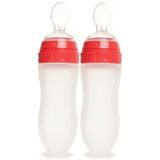 Bebedor Silikon Kaşıklı Biberon 120 ML, 6 Ay+, Şeffaf, 2 Li Set