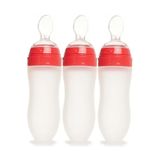 Bebedor Silikon Kaşıklı Biberon 120 ML, 6 Ay+, Şeffaf, 3'lü Set