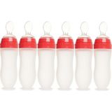 Bebedor Silikon Kaşıklı Biberon 120ML +6 Ay Şeffaf (KOD:7509) (6 Lı Set) - 120 ml