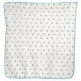 Bebegen Ayıcık Desenli Penye Tek Kat Krem Açık Mavi 80x80 cm Bebek Battaniye