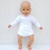 Bebegen Beyaz Sade Uzun Kollu Alttan Çıt Çıtlı Badi Bebek Zıbını