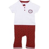 Bebegen Erkek Bebek Beyaz Bordo Polo Yakalı Çıt Çıtlı Tulum - 1,5 - 2 Yaş - Renkli