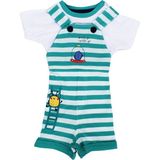Bebegen Erkek Bebek Yeşil Beyaz Çizgili Tişörtlü Tulum - 3 - 6 Ay - Renkli