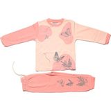 Bebegen Kız Çocuk Somon Pembe Kelebek Baskılı 2'li Pijama Takımı - 1 - 2 Yaş - Renkli