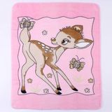 Bebegen Pembe Ceylanlı Desenli Polar Battaniye 85*100 cm - 85 x 100 cm
