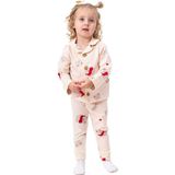 Bebegen Somon Sarı Biyeli Kırmızı Ayıcık Desenli Kruvaze Yaka Pijama Takımı - 9 - 12 Ay - Renkli