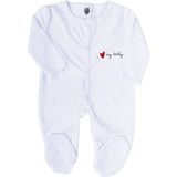 Bebegen Unisex Dady Yazılı Beyaz Patikli Tulum - 9 - 12 Ay - Renkli