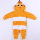 Bebegen Unisex Polar Sarı Kapşonlu Balıklı Peluş Welsoft Tulum10 - 4 Yaş - Renkli