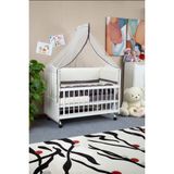 Bebeget Ahşap Mdf Anne Yanı Beşik, 60X120 4 Kademeli Lake Cilalı Sallanır Tekerlekli Bebek Beşiği - Gri