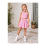 BEBEĞİME ÇORAP Alt Üst Takım Kız Çocuk Tenis Eteği Crop Bluz