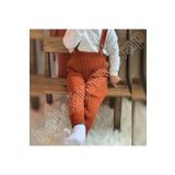 BEBEĞİME ÇORAP Bebeğime Askılı Triko Tayt - Bebek Salopet Triko Tayt - Salopet Triko Pantolon / Kiremit