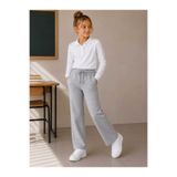 BEBEĞİME ÇORAP Kız Çocuk Geniş Paça Okul Pantolonu Beli Lastikli Spor Eşofman Altı