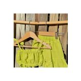 BEBEĞİME ÇORAP Kız Çocuk Müslin Lastikli Crop Bluz & Fırfırlı Şort Takım