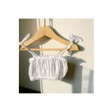 BEBEĞİME ÇORAP Kız Çocuk Müslin Lastikli Crop Bluz