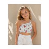 BEBEĞİME ÇORAP Kız Çocuk Tek Omuzlu Crop Bluz Beli Lastikli