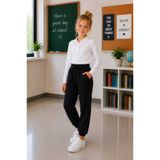 BEBEĞİME ÇORAP Paçası Lastikli Kız Çocuk Okul Pantolonu Beli Lastikli Spor Eşofman Altı