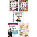 Bebeğimin Ilk Zeka Kartları + Ilk 50 Sözcük +Bebek Dokun Hisset Renkler ve Şekiller + Bebekler Ne Ister - Elif Pınar Çakır + Bebeğimin Beslenme Kitabı – 5’li Bebek Gelişimi Seti