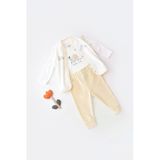 Bebek 3 Parça Kaplumbağa Kadife Yelek Takım, %80 Organik Pamuk & %20 Polyester, Bebek Ve Yenidoğan Serisi - Csyk6023