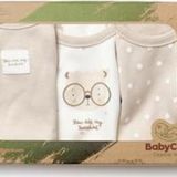 Bebek 3Lü Askılı Badi Kutu Set %100 Organik Pamuk, Bebek Ve Yenidoğan Serisi -Csy8119
