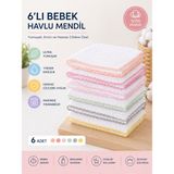 Bebek Ağız Mendili ve Ter Havlusu 6'lı Paket Düz Pembe 1071 - Renkli - Standart