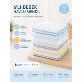 Bebek Ağız Mendili Ve Ter Havlusu 6'Lı Paket Mavi 1071