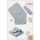 Bebek Ağız Mendili & Yüz Havlusu 4'lü 25X25 - Turkuaz