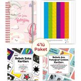 Bebek Anı Defteri Kız Stickerlı + Çekim ve Zeka Kartları Seti