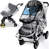Bebek Arabası Yağmur Kılıfı Ve Bebek Arabası Cibinlik (2 Parça Set), Evrensel Bebek Arabası Aksesuarı, Su Geçirmez, Rüzgar Geçirmez Koruma