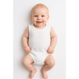 Bebek Atlet Zıbın %100 Pamuklu Yazlık Body Bebek İç Giyim Çıtçıtlı Badi Kolsuz Unisex Beyaz