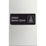 Bebek Bakım Odası - Ofis Departman Kapı Isimliği, Yönlendirme Levhası 24X9 cm Siyah Renk - 24 x 9 cm