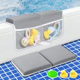 Bebek Banyo Diz Çökme ve Dirsek Dinlenme Pedi Seti, Hızlı Kuruyan Banyo Diz Çökme Pedi Kalın Yumuşak Kaymaz Bebek Küveti Mat, Bebek Aksesuarları Düzenleyici, Ebeveynler için Hediyeler, Gri