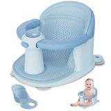 Bebek Banyo Koltuğu, 6-24 Aylık Oturan Bebekler için Bebek Küvet Koltukları, Vantuzlu ve Surround Tasarımlı Bebek Banyo Koltuğu, Yumuşak Koruyucu Minderli Bebek Banyo Koltuğu, Mavi