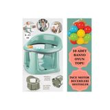 Bebek Banyo Oturağı - Vakum Tabanlı Bebek Mama Oturağı - Bel Destekli Vakumlu Mama, Yelşil 10 Top