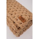 Bebek Battaniyesi Panduf 2’li Set 100X100CM Krem Unisex Yenidoğan Hediye Örgü Alize Puffy Organik Sertifika - Kahverengi - 100 x 100 cm