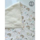 Bebek Battaniyesi, Welsoft Iç Kumaş, Müslin Dış Kumaş, 100X100 Cm, Krem - Renkli - --