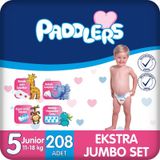 Bebek Bezi 5 Numara (11-18 Kg) Junior 208 Adet – Ekstra Jumbo Set, 12 Saat Kuruluk