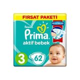 Bebek Bezi Aktif Bebek 3 Beden 62 Adet