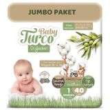 Bebek Bezi Doğadan Beden:1 ( 2-5kg) Yeni Doğan 40 Adet ( Göbek Bağı Oyuntulu) Jumbo Pk