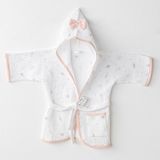 Bebek Bornoz Bathrobe Love Famıly Muslın - Ekru