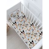 Bebek Boy Lastikli Çarşaf Seti - Cartoon Serisi - Mickey ve Arkadaşları Pattern