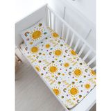 Bebek Boy Lastikli Çarşaf Seti - For Baby Serisi - Gülen Pastel Güneş