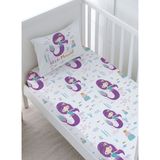 Bebek Boy Lastikli Çarşaf Seti - For Baby Serisi - Mor Deniz Kızı