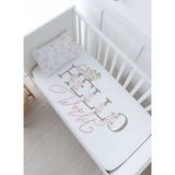Bebek Boy Lastikli Çarşaf Seti - Pure Baby Serisi - Hello World