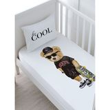 Bebek Boy Lastikli Çarşaf Seti - Pure Baby Serisi - Kaykaylı Ayıcık