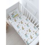 Bebek Boy Lastikli Çarşaf Seti - Pure Baby Serisi - Kelebekle Oynayan Tavşan